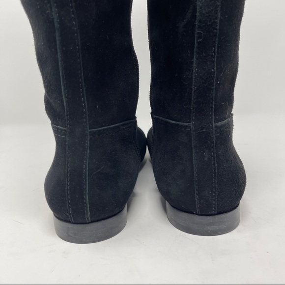 Tory Burch Women's Size 8.5 Selma Softy Suede Riding Logo Black Boots 4196 - Picture 7 of 12